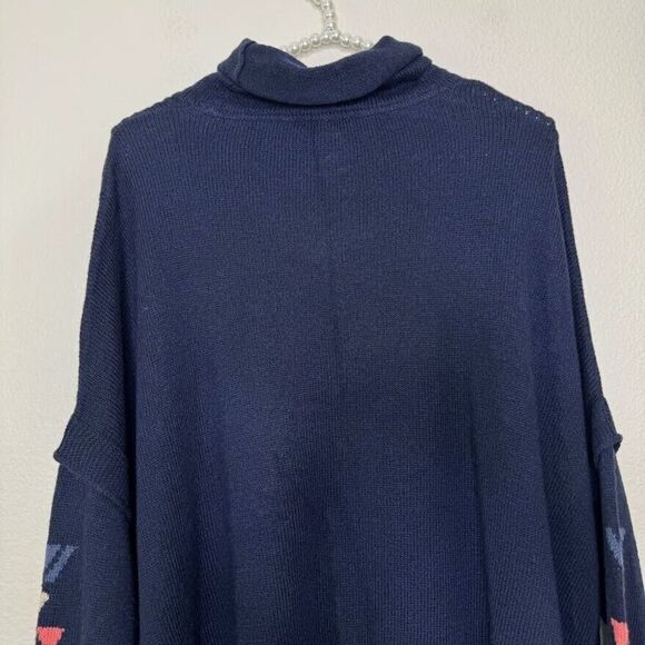 J. Jill Sweater XS Southwestern Aztec Pullover Knit Poncho Long Sleeve Relax - Picture 11 of 13
